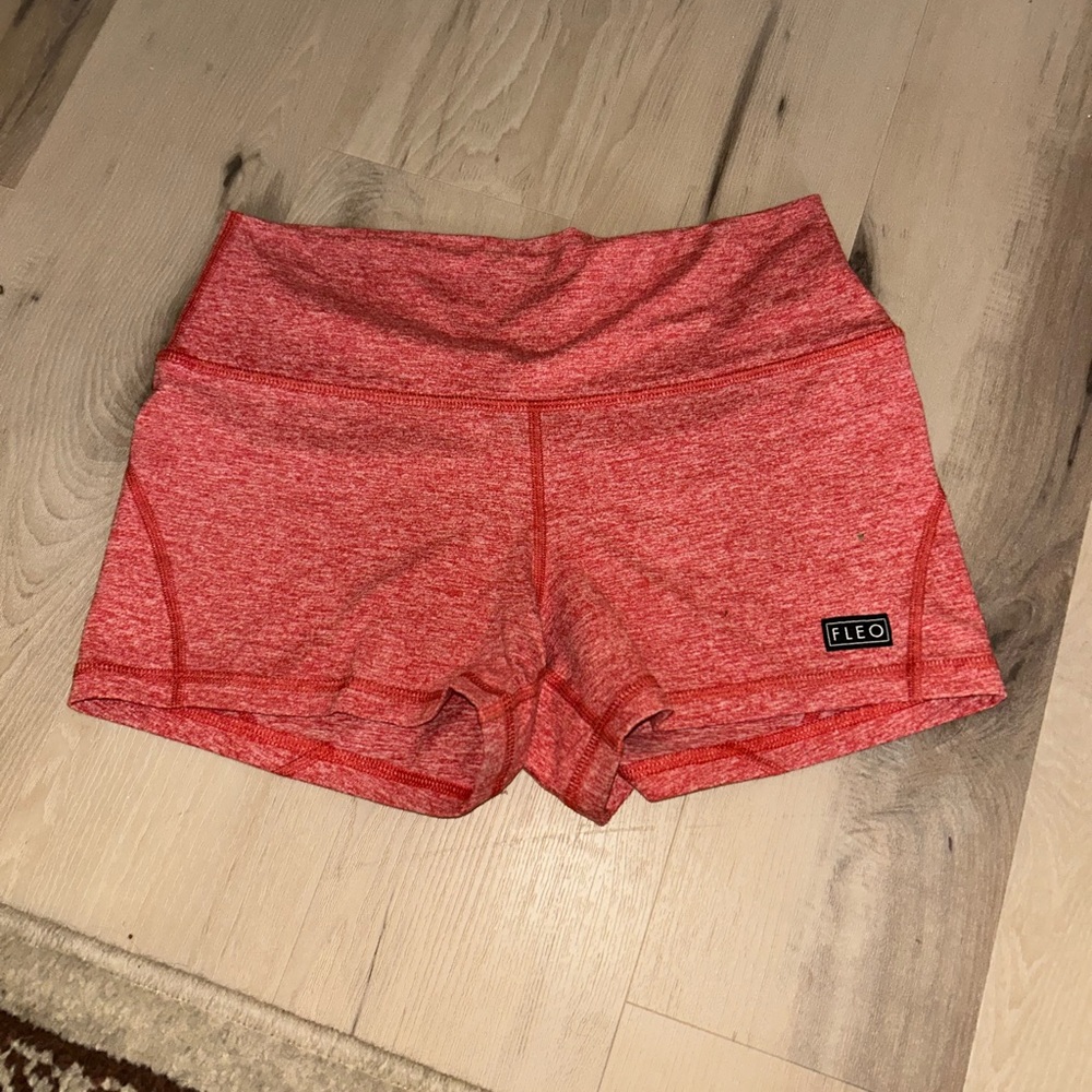 Fleo Women's Heathered Red biker shorts